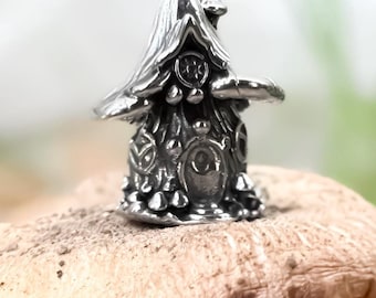 Dagaz bead «Mushroom house» Charm For European bracelets,beads with large holes, collectible beads