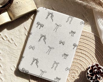 Bow Kindle Paperwhite Case, Kobo Case, Paperwhite case 12th 7", Colorsoft, Paperwhite 11th 6.8", Kindle clear back, Detachable Magnetic Case