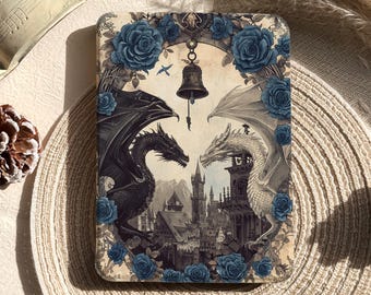 Custodia per Kindle con drago, custodia magnetica rimovibile per Kindle, custodia Kobo, custodia per Paperwhite 12a edizione 7", Paperwhite 11a edizione 6.8", retro trasparente per Kindle, Colorsoft