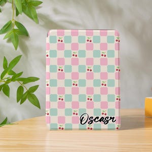 Custodia a quadri ciliegia per Kindle Paperwhite 12° 7&quot;, custodia per Paperwhite 11° 6,8&quot;/10° 6&quot;, retro magnetico per Kindle, Kindle Fire HD/Colorsoft, custodia per Kobo Clara