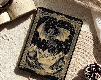 Custodia Dragon Kindle Paperwhite, custodia Kobo, custodia Paperwhite 12th 7", Colorsoft, Paperwhite 11th 6.8", retro trasparente Kindle, magnetica staccabile
