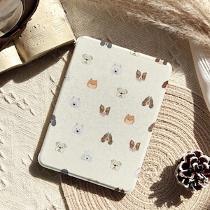 Étui pour chiot pour Kindle, étui magnétique amovible, Kindle Paperwhite 11e édition 6.8, étui Paperwhite 12e génération, Kindle 11e génération, fond transparent pour Kindle, étui Kobo