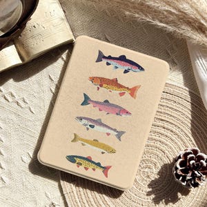 Custodia Kindle Fishes, custodia magnetica staccabile, Kindle Paperwhite 11th 6.8, custodia Paperwhite 12th, Kindle 11th 6, retro trasparente Kindle, custodia Kobo