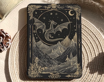 Custodia per Kindle con drago, custodia magnetica rimovibile per Kindle, custodia Kobo, custodia per Paperwhite 12a edizione 7", Paperwhite 11a edizione 6.8", retro trasparente per Kindle, Colorsoft