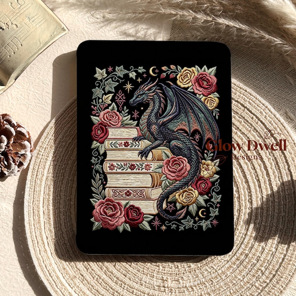Custodia magnetica posteriore per Kindle con drago, custodia per Kobo, Paperwhite 12a edizione 7", Kindle Colorsoft 7", Paperwhite 11a edizione 6,8", retro trasparente, copertina magnetica rimovibile.