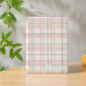 Étui pour Kindle Paperwhite 12e génération à carreaux rose et vert, couverture Paperwhite 11e 6,8 pouces, tout nouveau Kindle Colorsoft, Kindle 10 7 pouces 6 pouces, Kindle 2024, Oasis