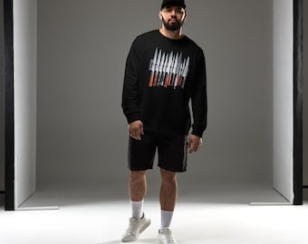 Chef's Precision Knife Sweatshirt - Culinary Knife Strip Design Front & Back, Chef Knives