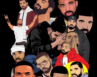Drake Collage Unisex Hoodie - Stylish Fan Apparel