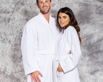Terry Cloth Robe Women's or Men's Robe Personalized Longer Length Robe Monogrammed robe Thick and cozy Embroidered 100% Cotton.