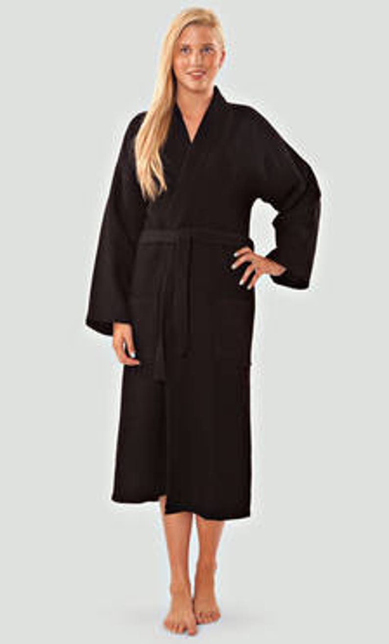 Personalized Long Tall Waffle Weave Robe Calf Length Robe Etsy