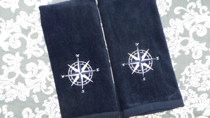 blue nautical hand towels