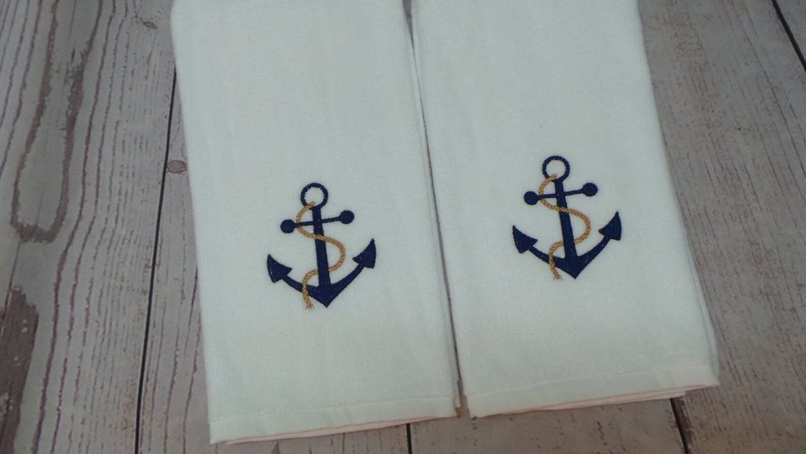Anchor Towels 2 Nautical Hand Towels Boat Hand Towels Add a Etsy