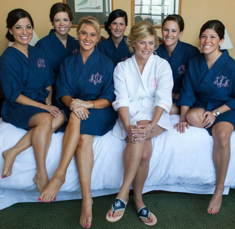 Bride Bridesmaid Robes Personalized Robes Monogram Names Etsy