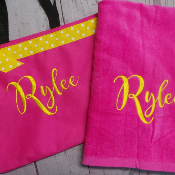 Personalized Beach Bag Towel Etsy