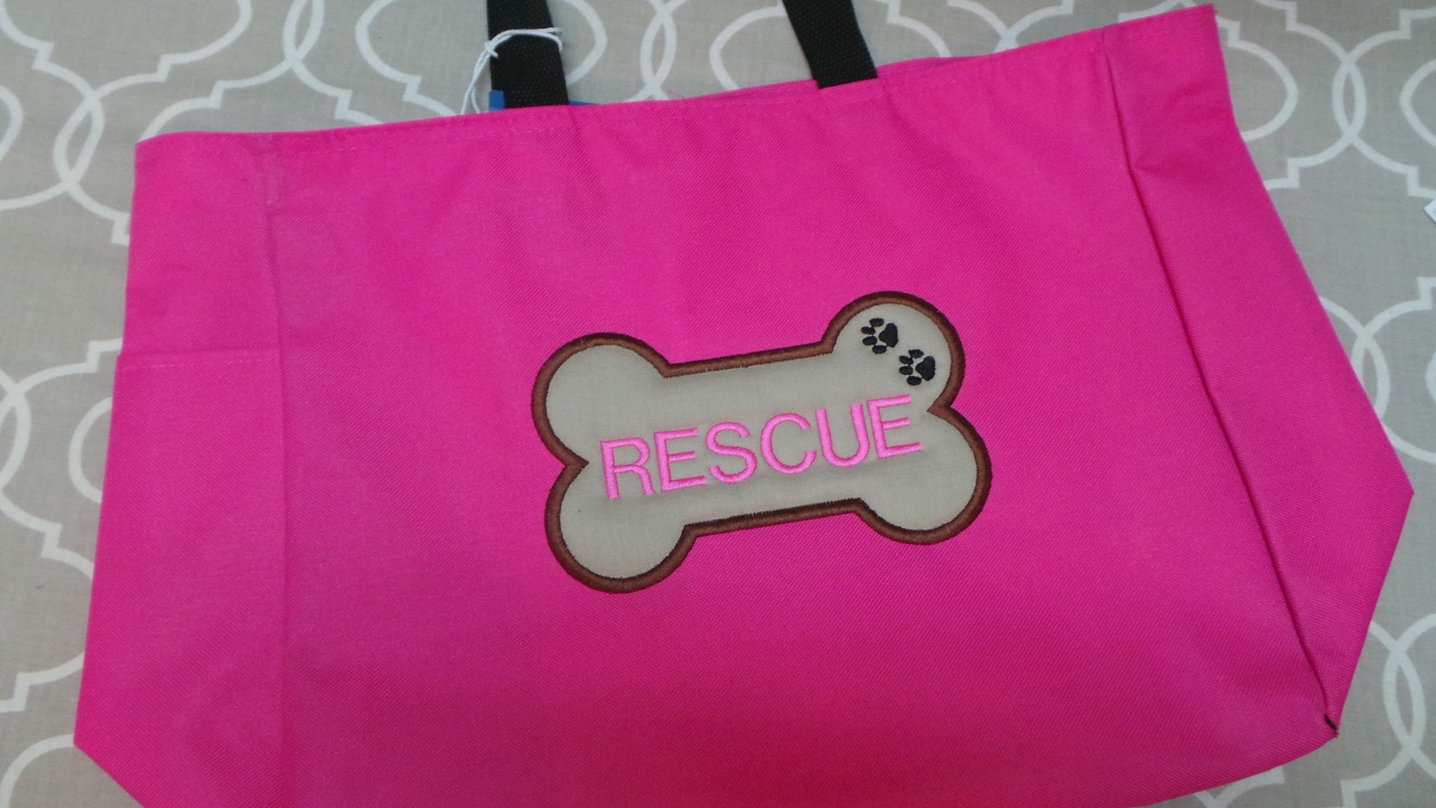 Dog Tote Bag Doggie Daycare Bag With Bone Name and Paws. Etsy