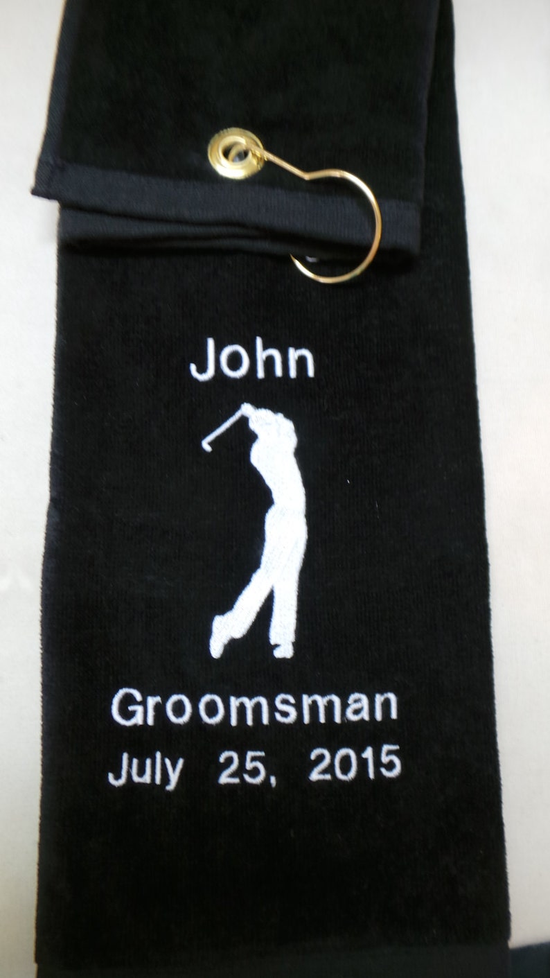 Golf Towels Personalized Tri Fold With Hook & Grommet Etsy