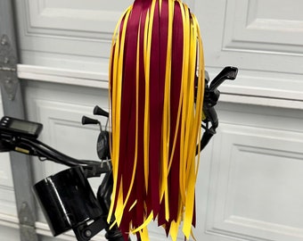 Washington Commanders & USC Bike Tassels, Bicycle Tassels, Bike Streamers, Handlebar Tassels, Handlebar Streamers, Red, Gold