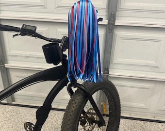 Tennessee Titans inspired Bike Tassels, Bicycle Tassels, Bike Streamers, Handlebar Tassels, Handlebar Streamers, Ribbons, Blue, Red, White
