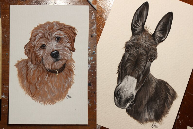 Custom Acrylic Pet Portrait Original Painting 3x3, 3x4, 4x6, 5x7, 8x10 image 6