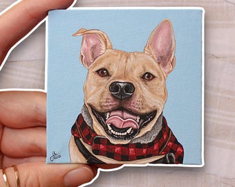 RESERVED | Custom Acrylic Pet Portrait | Original Painting | 3x3 Canvas