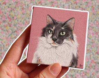 Custom Acrylic Pet Portrait | Original Painting | 3x3 Canvas