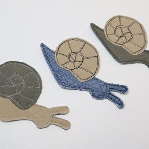 Recycled Corduroy Denim Patches | Sew-on Patches | Snail | Bugs | Upcycled | Whimsical | Cottagecore image 10