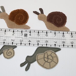 Recycled Corduroy Denim Patches | Sew-on Patches | Snail | Bugs | Upcycled | Whimsical | Cottagecore image 13