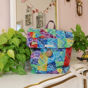 Upcycled Patchwork Backpack | Ren Faire Bag | Boho | Rainbow | Pride | LGTBQ | Cotton Bag