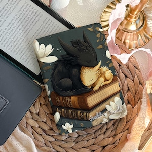 Black Dragon on Books for Kindle paperwhite 12th generation case, Kindle Colorsoft, Kindle cover paperwhite, Kindle case 2022, Wake/Sleep,