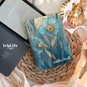 Stained Glass Flower Kindle Cover Kindle 12th 2024 Case, Bookish Kindle Colorsoft Paperwhite 11th 6.8 kindle Oasis Kobo Clara Cover