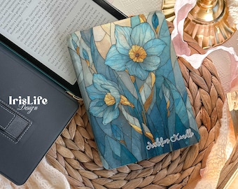 Funda para Kindle con diseño de flores de vitrales (12.º de 2024), Bookish Kindle Colorsoft Paperwhite 11.º de 6.8 pulgadas, funda para Kindle Oasis Kobo Clara