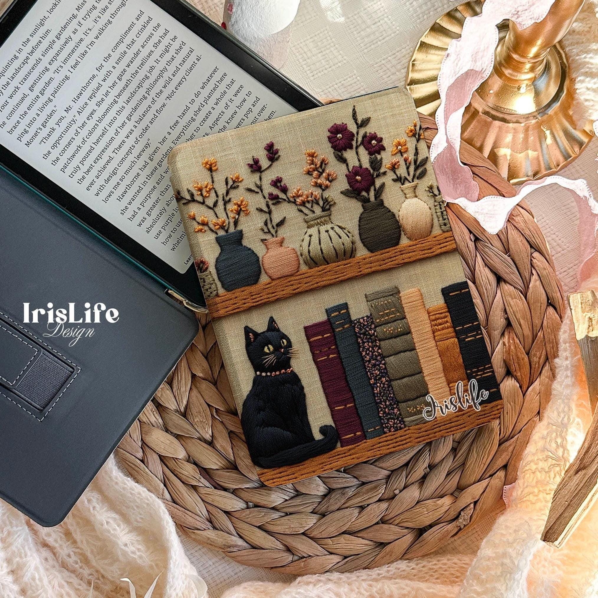 Cat Bookshelf All New Kindle 11th Generation 2024 Case, Kindle Case Cover Paperwhite 2024 Cover Paperwhite 7 Case Kobo Clara Case Colorsoft