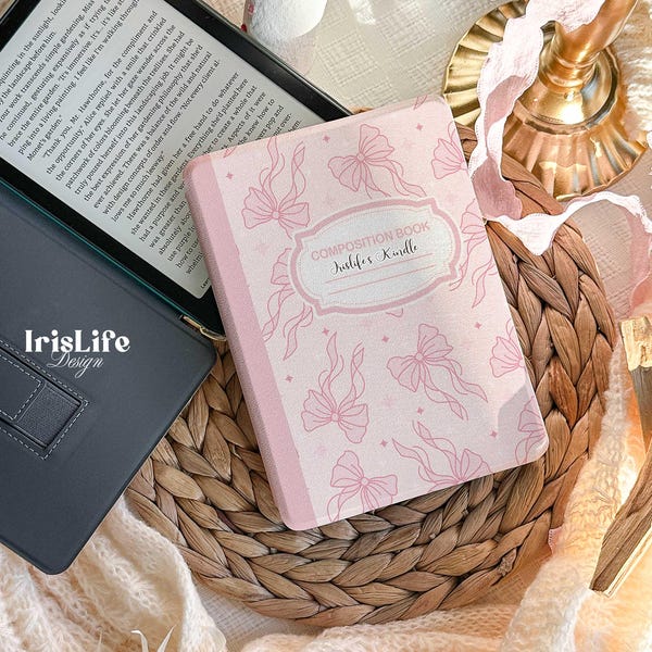 Personalisierter Name Alle neue Kindle 11.Generation 2024 Hülle, Paperwhite 7 Kobo Clara Hülle Colorsoft Cover Geschenk, Composition Buch, Personalisiert