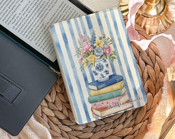 Funda personalizada para Kindle con estampado floral y rayas, funda para el nuevo Kindle de 11.ª generación (2024), funda estampada para Paperwhite de 7", funda para Kobo Clara/Colorsoft.
