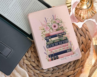 Funda para Kindle con diseño floral apilable, funda personalizada para el nuevo Kindle de 11.ª generación (2024), funda para Paperwhite de 7 pulgadas con diseño de ramo floral rosa, Kobo Clara / Colorsoft