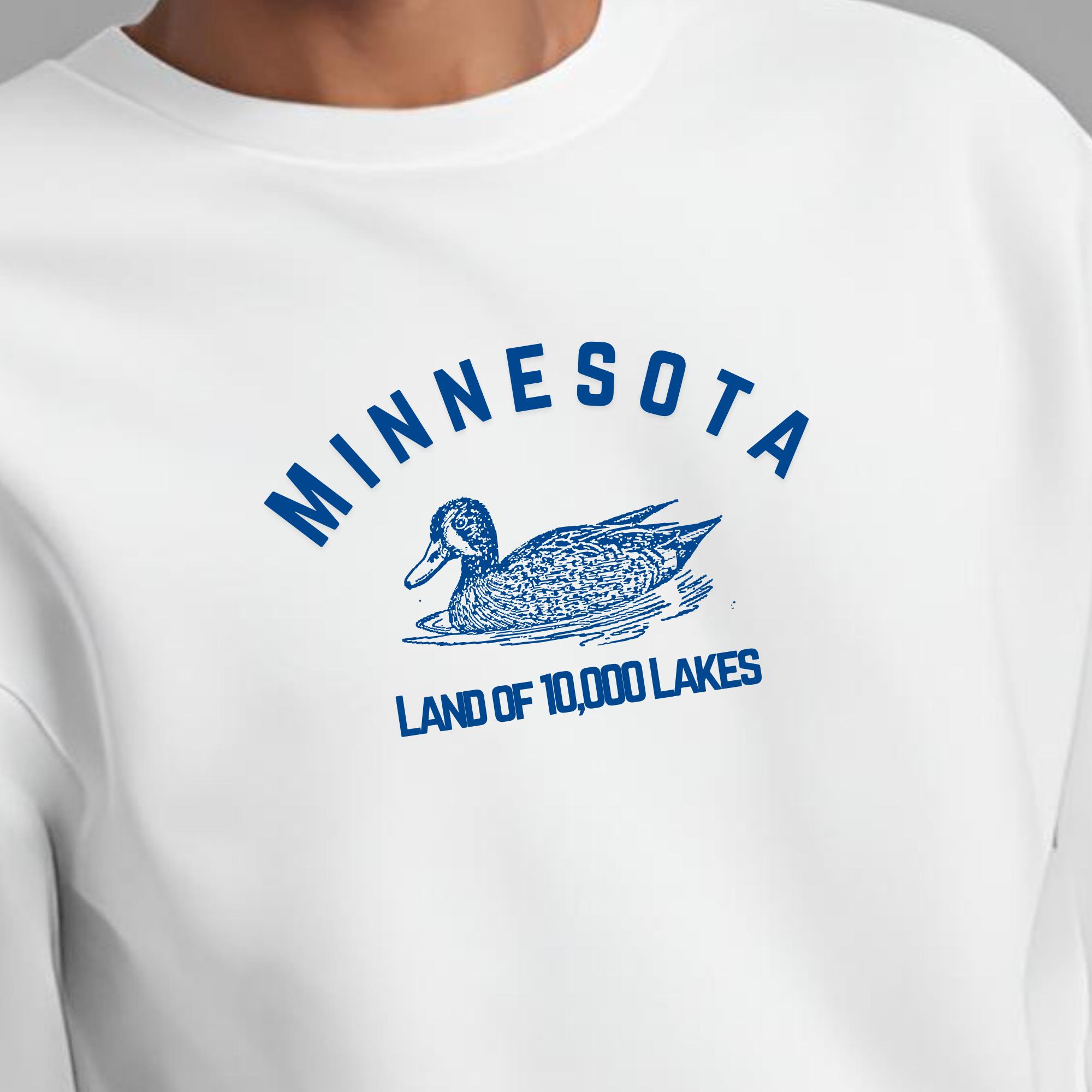 Minnesota Loon Duck Sweatshirt, Land of 10,000 Lakes Crewneck or Hoodie, Classic Design for Up North Camping, Nature, and Family Souvenirs