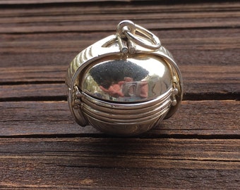 Sterling silver photo ball pendant