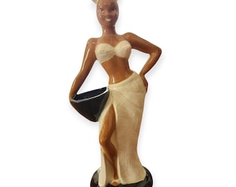 Vintage JOSEPHINE BAKER statue/Heidi Schoop/Mid Century/Burlesque/RARE/ Signed/Black dancer/Bananes Folies/Pinup/Hollywood Regency