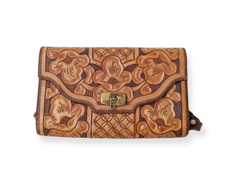 Leather Mexican Hand Tooled Purse / Boho