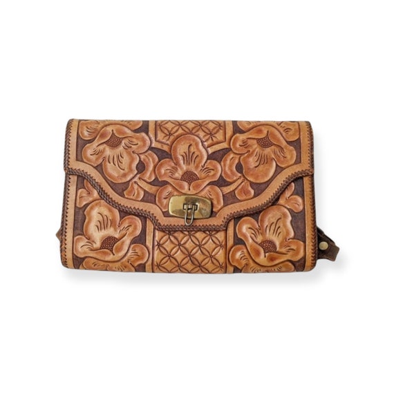 Leather Mexican Hand Tooled Purse / Boho