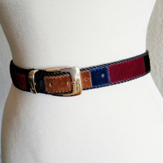 1980s JEWEL TONE BELT Velvet  | size small | 32 i… - image 2