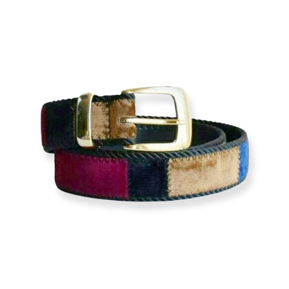 1980s JEWEL TONE BELT Velvet  | size small | 32 i… - image 1