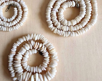 Vintage Puka Shell /14-19" Necklaces / Naturally Formed by the Sea / Vintage 1960-70s/ Beads / Hawaii / Creamy color / Each sold separately