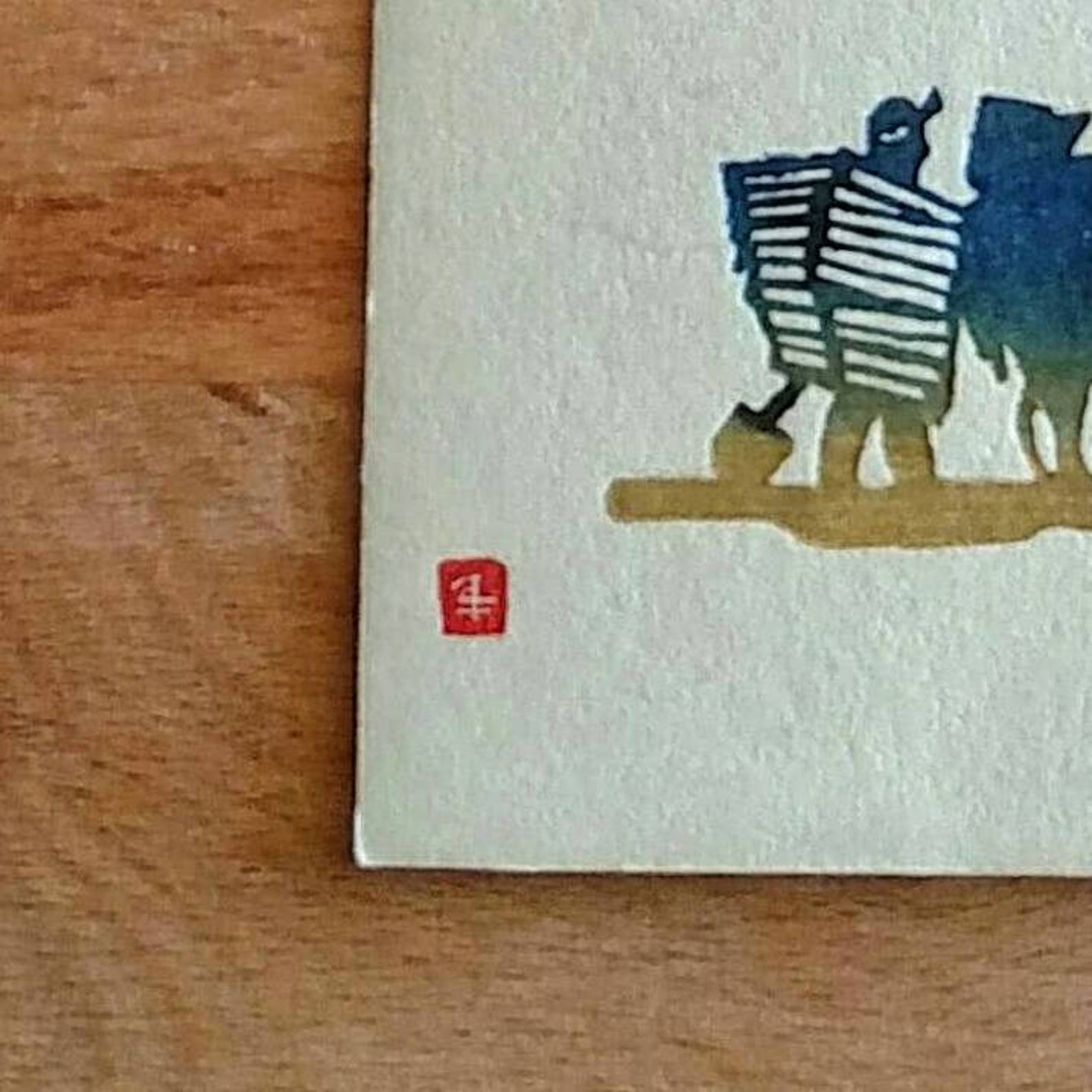 Japanese Wood Block Print Postcard / Mikumo Wood Block Print Etsy