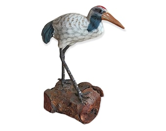 BIRD - Wood Sculpture  / Folkart / Hand made / country home / farm home / decor / Shelf decor / Bird statue / 5" tall