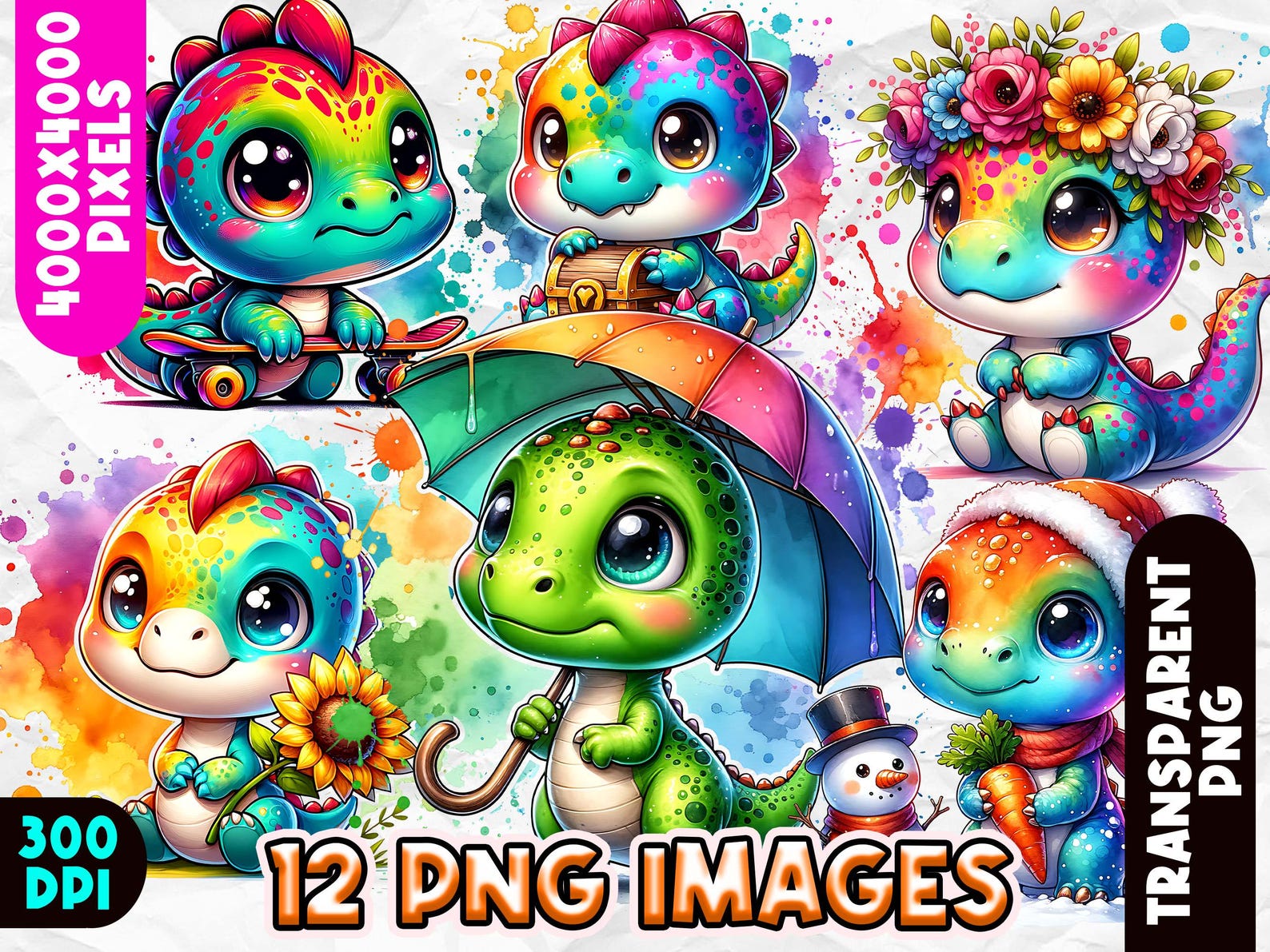 Baby Dinosaur Clipart, Dino PNG, Baby Dinosaur Art, Dinosaur Clipart ...