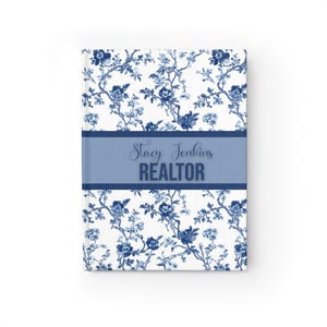Blue Toile Personalized Journal: Custom Coquette Notebook, Bridal Gift