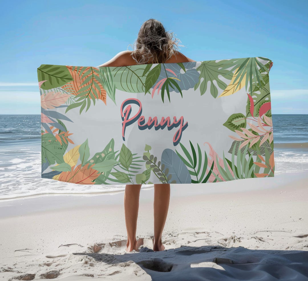 Beach Towel With Caption Vacation