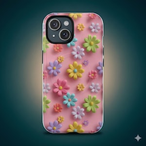 Pastel Floral iPhone Case, MagSafe Compatible, 3D Spring