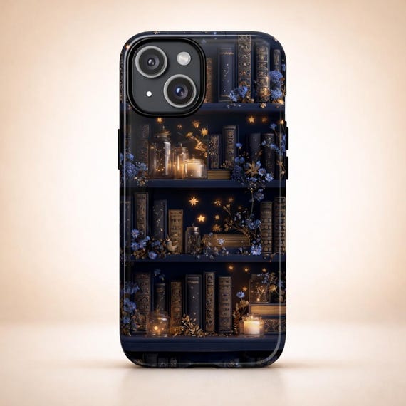 Celestial Bookshelf iPhone Case: MagSafe Compatible, Booktok Aesthetic